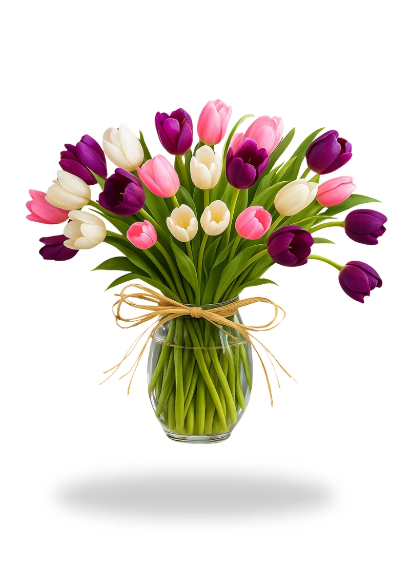 Multi Tulips Flower Bouquet